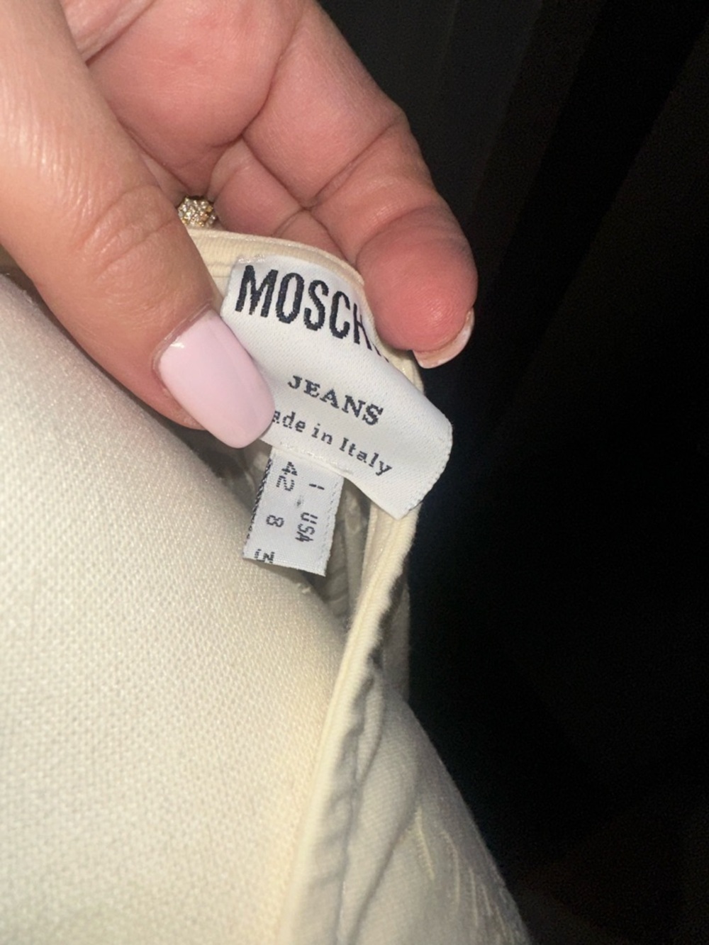 Moschino Cream Denim Jeans with Label size 42